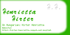 henrietta hirter business card